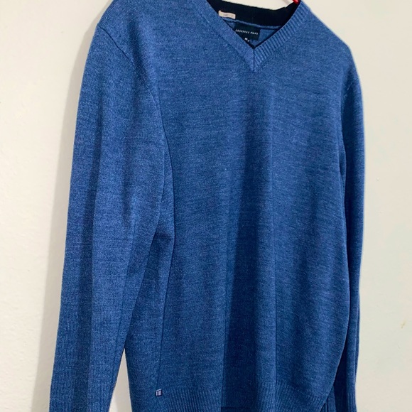 Blue/Indigo V-Neck Sweater Geoffrey Beene - Picture 3 of 4